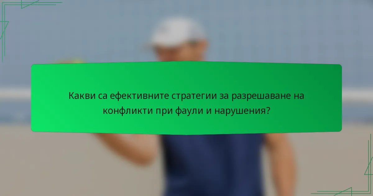 Какви са ефективните стратегии за разрешаване на конфликти при фаули и нарушения?